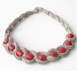 Rękodzieło biżuteria artystyczna  - Czerwony Koral