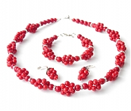 Biżuteria z korala - koral czerwony  Ślubna wiązanka 